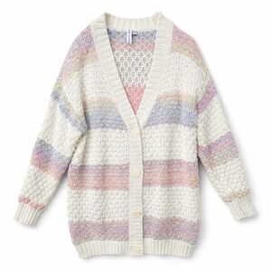 Grace + Karma Oversized Chunky Open Knit Button Front Cardigan XL 1X Pastel